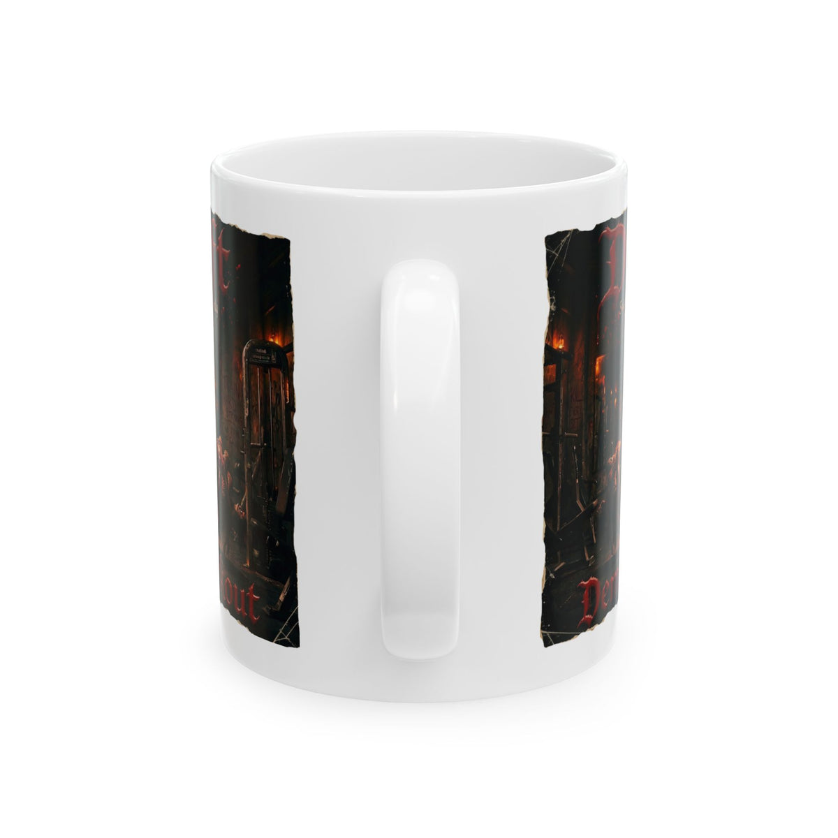 Demonic Gym Ceramic Mug (11oz & 15oz) — Dark Workout Art Coffee Cup