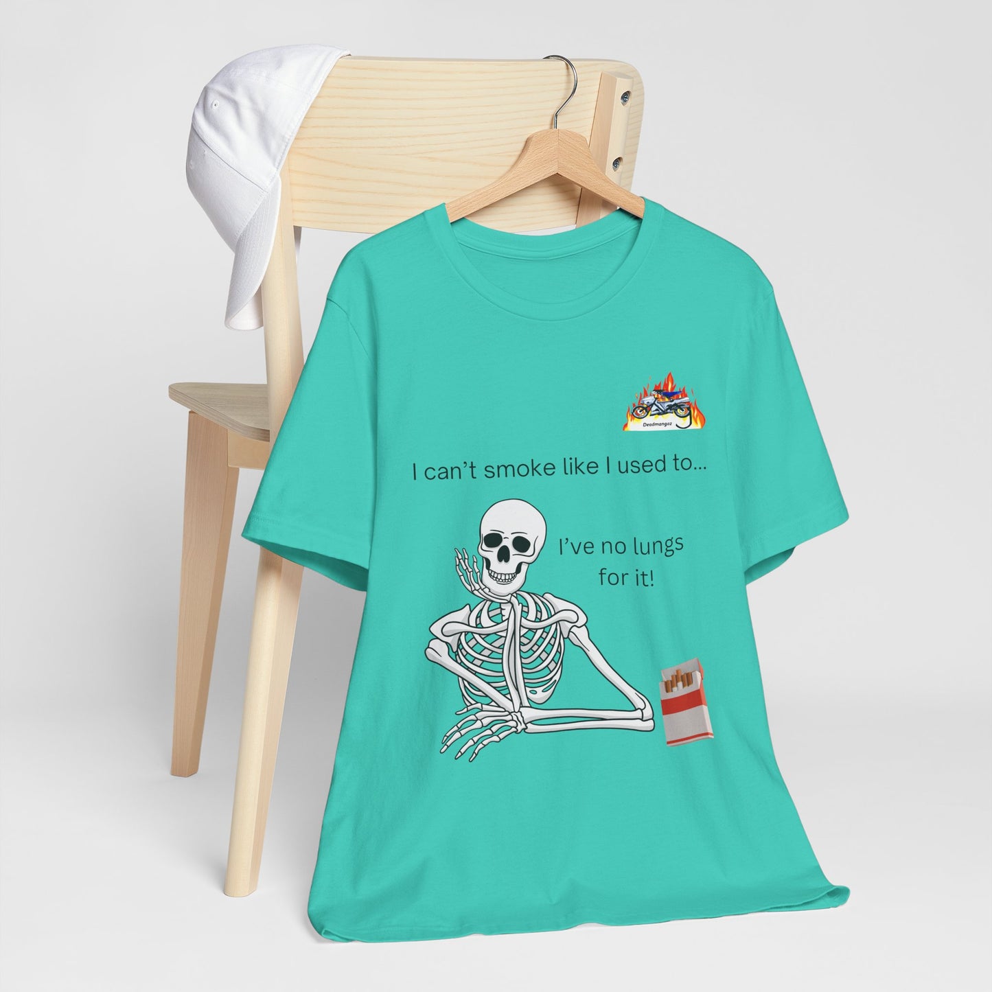 Funny Skeleton Graphic Tee - "I Can’t Smoke Like I Used To" Unisex Short Sleeve T-Shirt