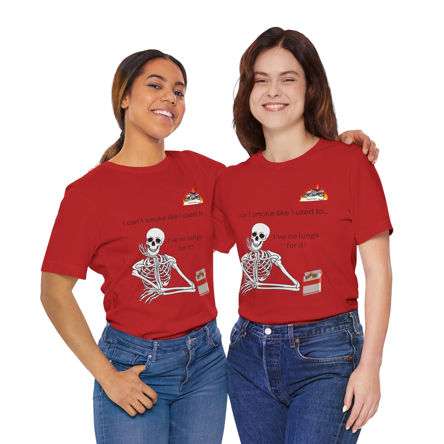 Funny Skeleton Graphic Tee - "I Can’t Smoke Like I Used To" Unisex Short Sleeve T-Shirt