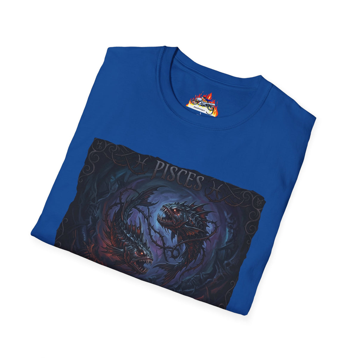 Pisces Zodiac T-Shirt — Dark Mythic Fish Astrology Tee