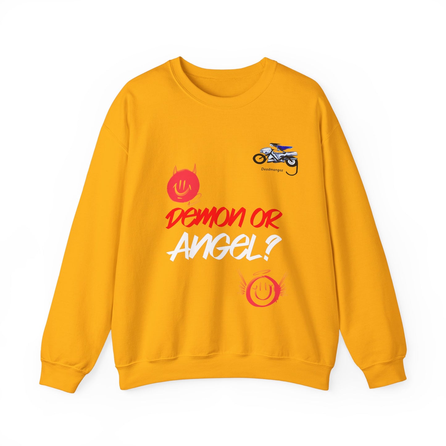 Demon or Angel? Unisex Heavy Blend™ Crewneck Sweatshirt - Fun Graphic Sweatshirt for Everyday Style
