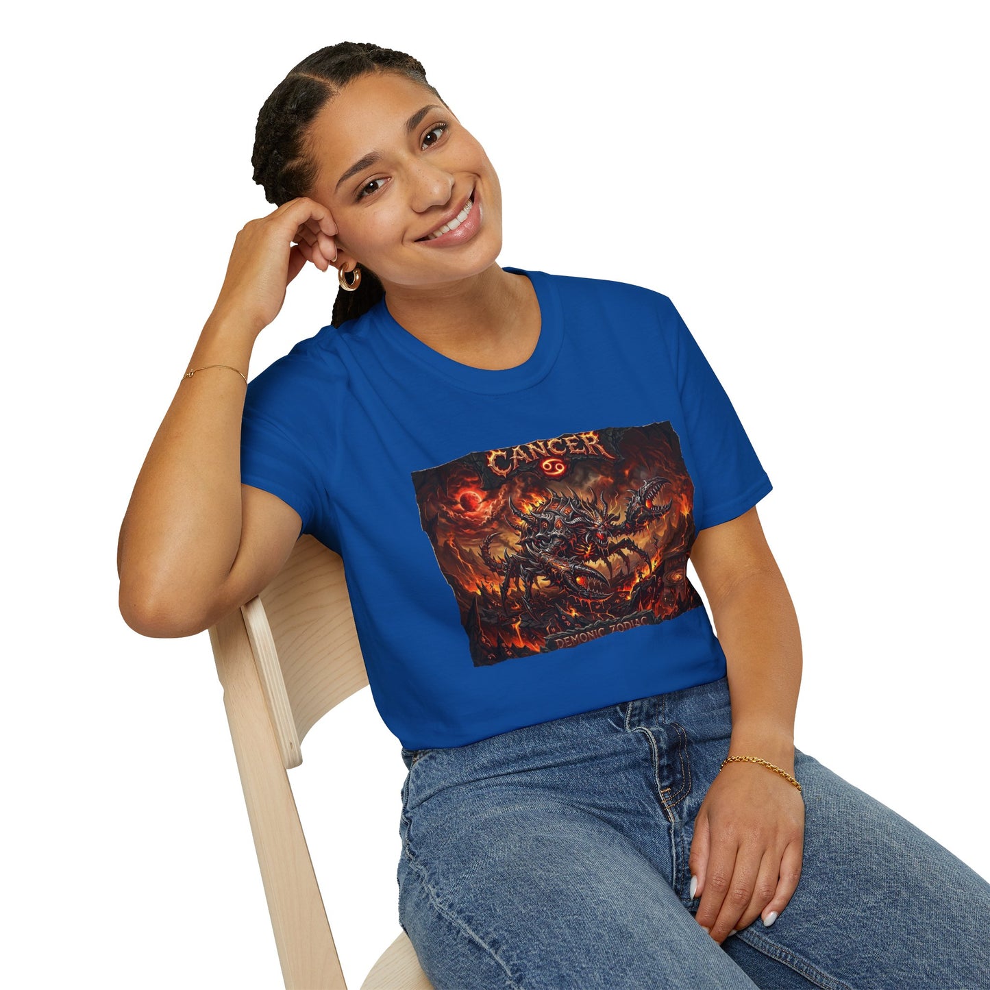 Cancer Zodiac T‑Shirt — Dark Fiery Demon Astrology Tee
