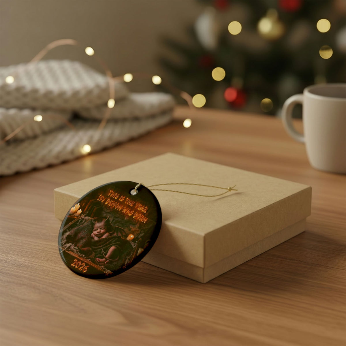 Ceramic Ornament — This Is The Year My Demon Was Born 2026
