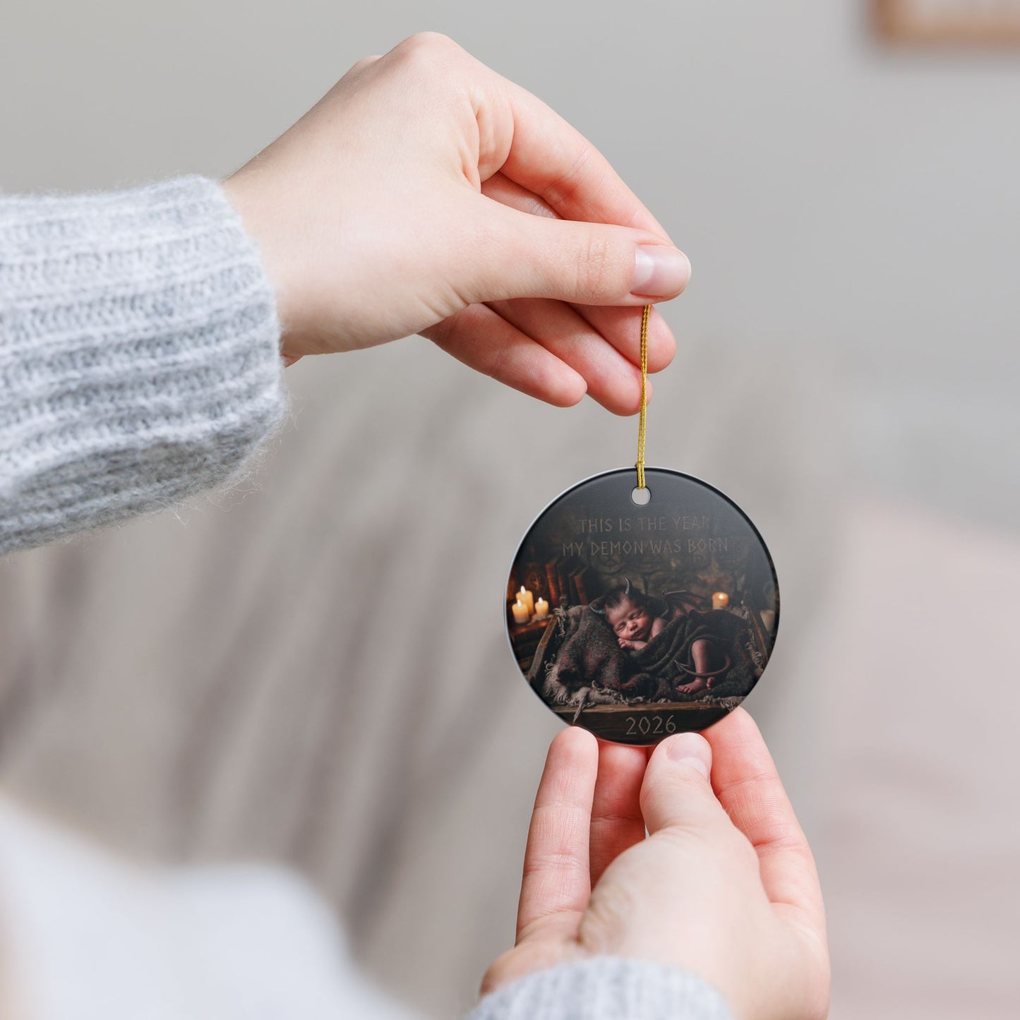 Ceramic Ornament — This Is The Year My Demon Was Born 2026