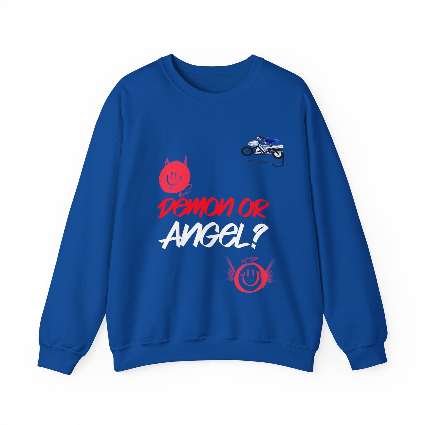 Demon or Angel? Unisex Heavy Blend™ Crewneck Sweatshirt - Fun Graphic Sweatshirt for Everyday Style
