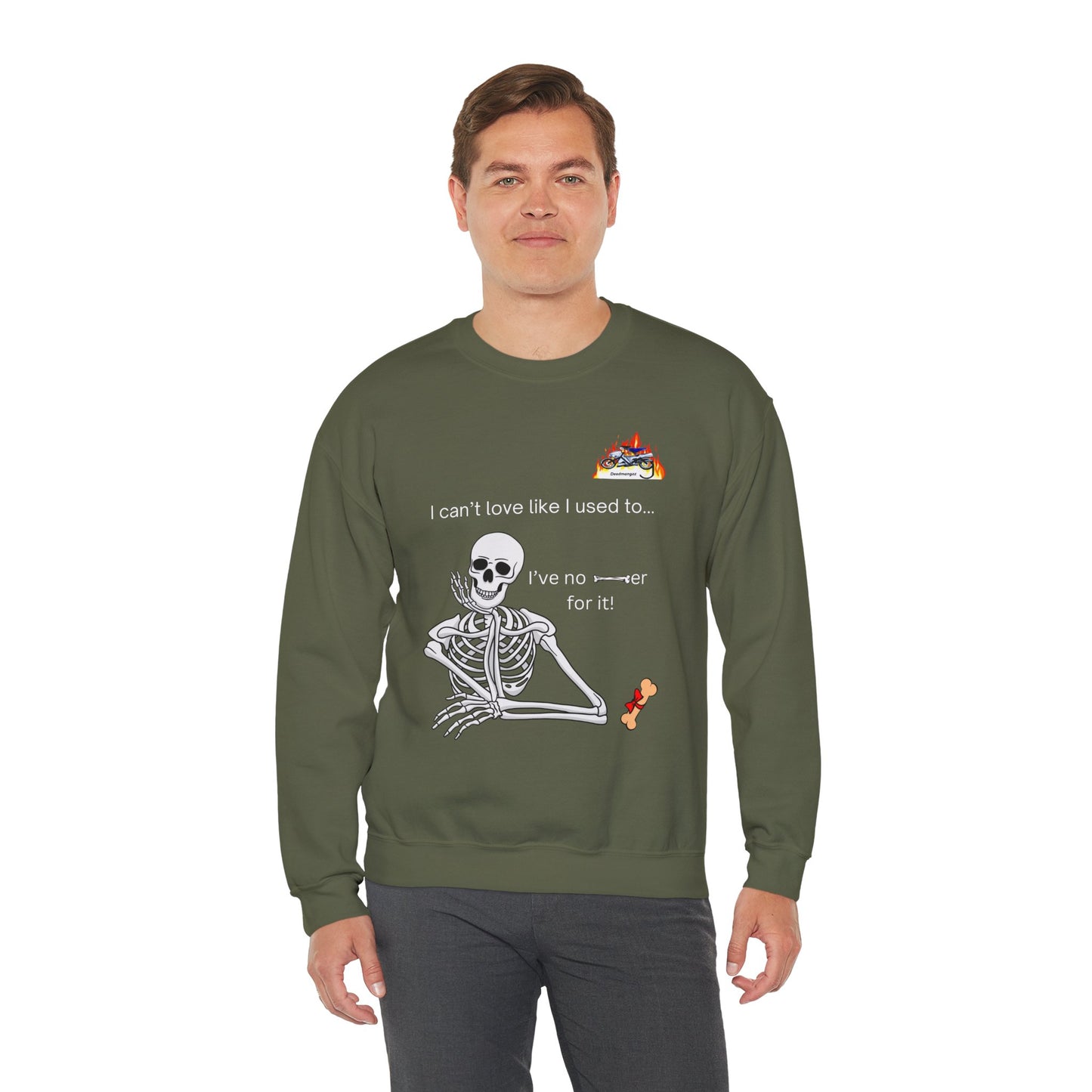 Funny Skeleton Quote Crewneck Sweatshirt - Perfect for Halloween & Casual Wear