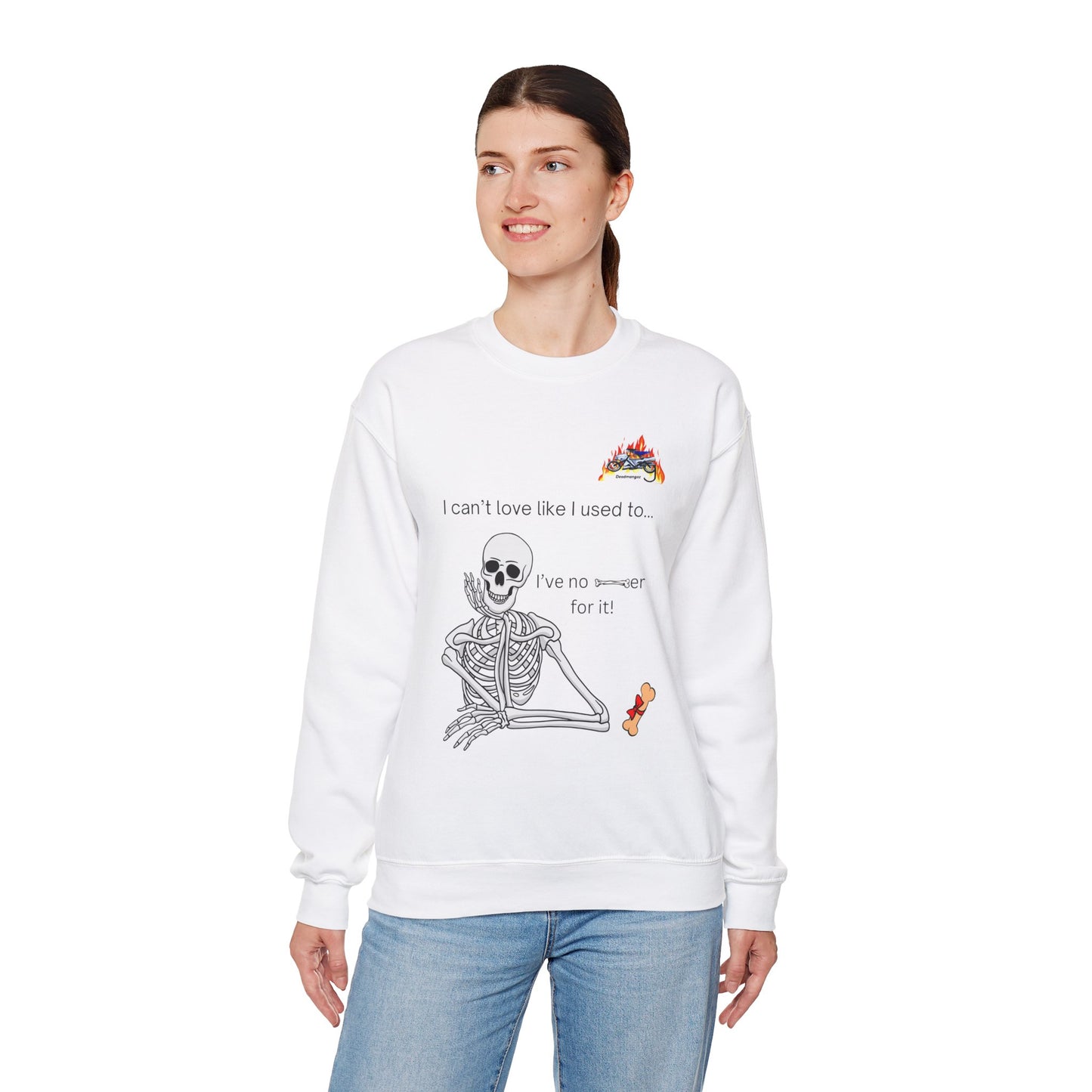 Skeleton Quote Unisex Crewneck Sweatshirt - "I can't love like I used to..."