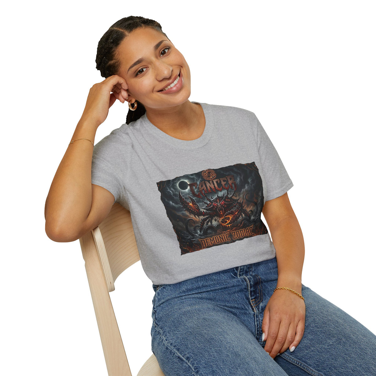 Cancer Zodiac T‑Shirt — Dark Demon Constellation Astrology Tee