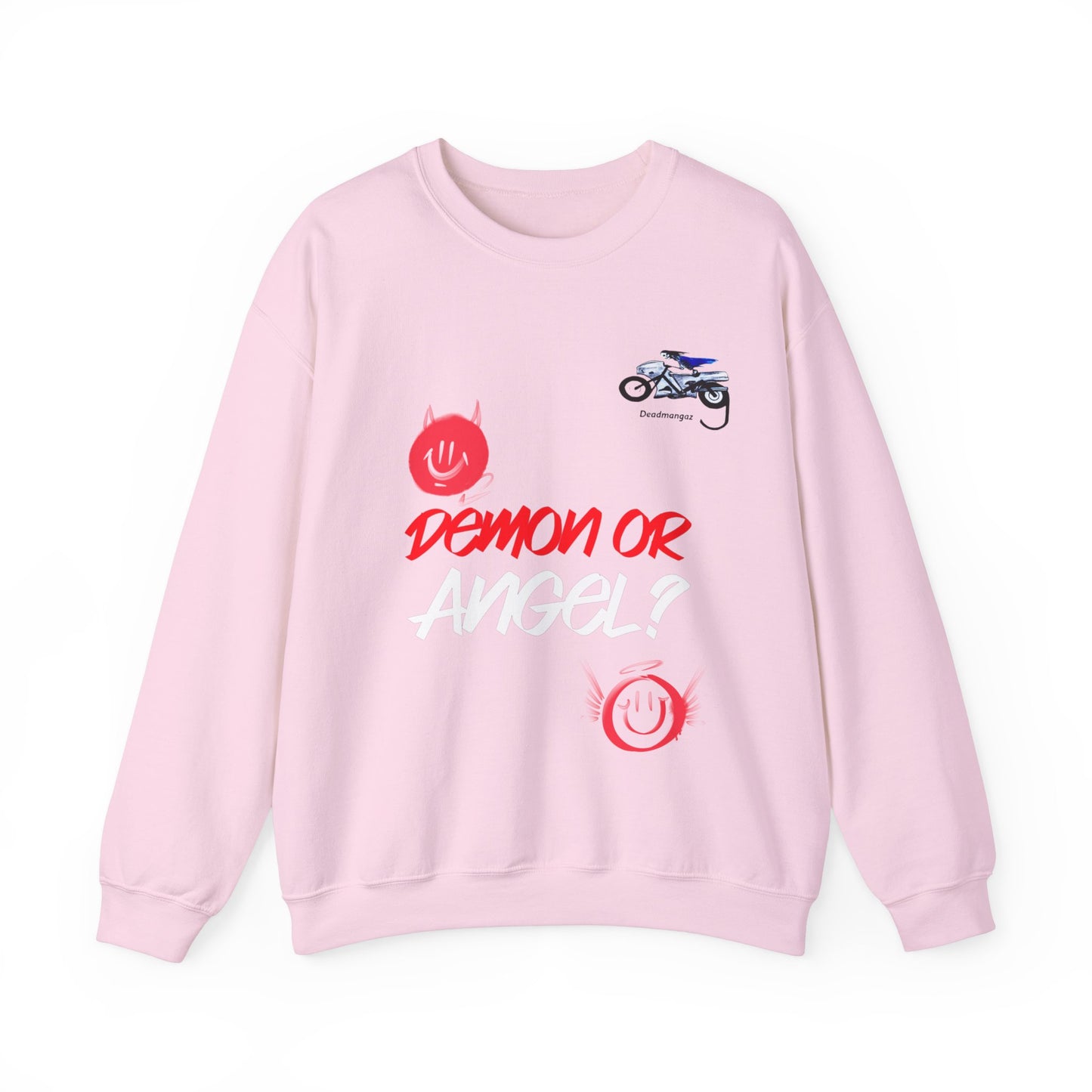 Demon or Angel? Unisex Heavy Blend™ Crewneck Sweatshirt - Fun Graphic Sweatshirt for Everyday Style