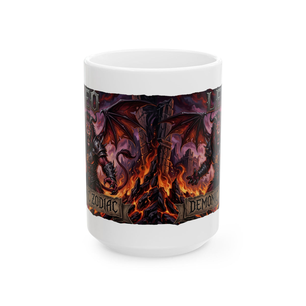 Demonic Leo Mug — Dark Fantasy Zodiac Design (11oz & 15oz)