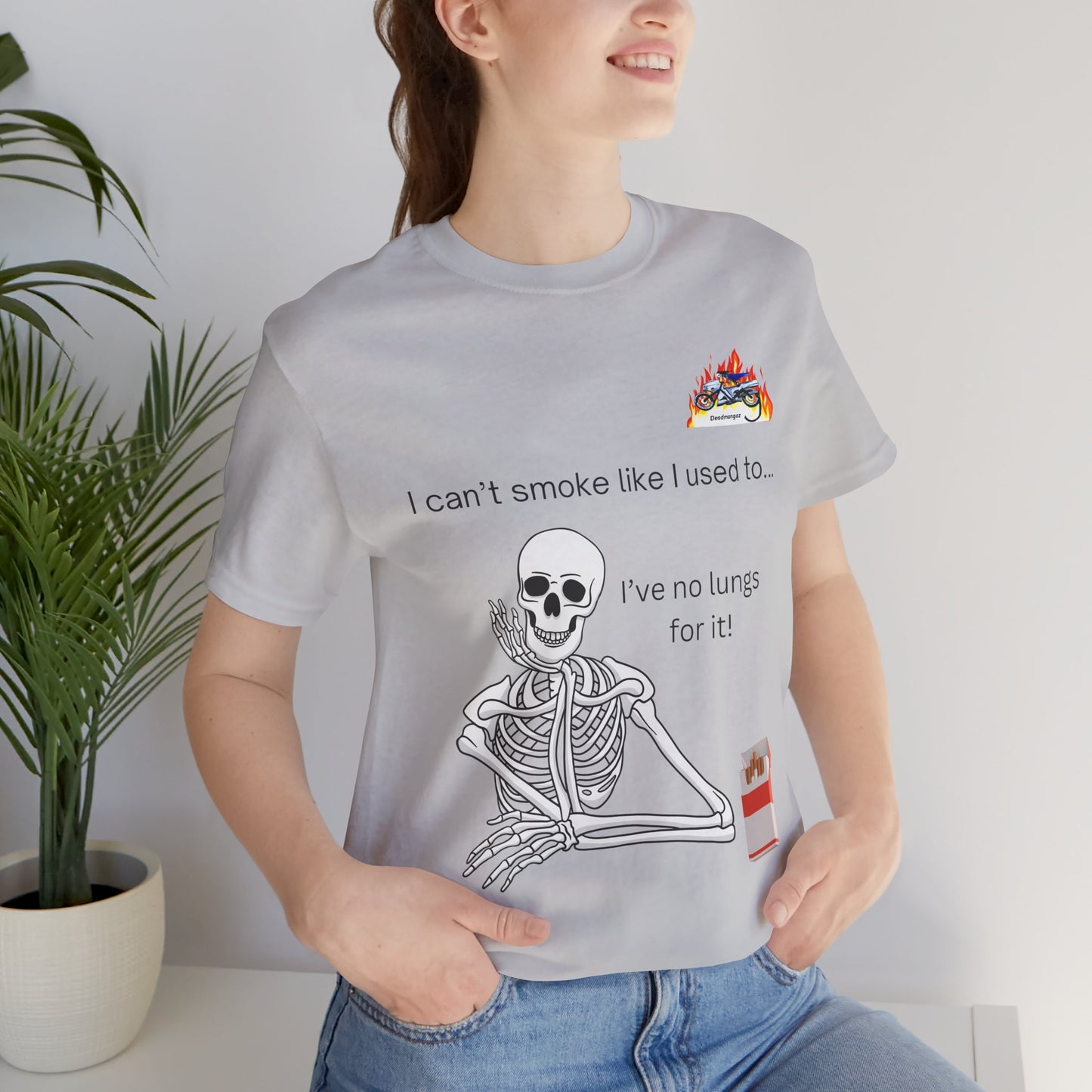 Funny Skeleton Graphic Tee - "I Can’t Smoke Like I Used To" Unisex Short Sleeve T-Shirt