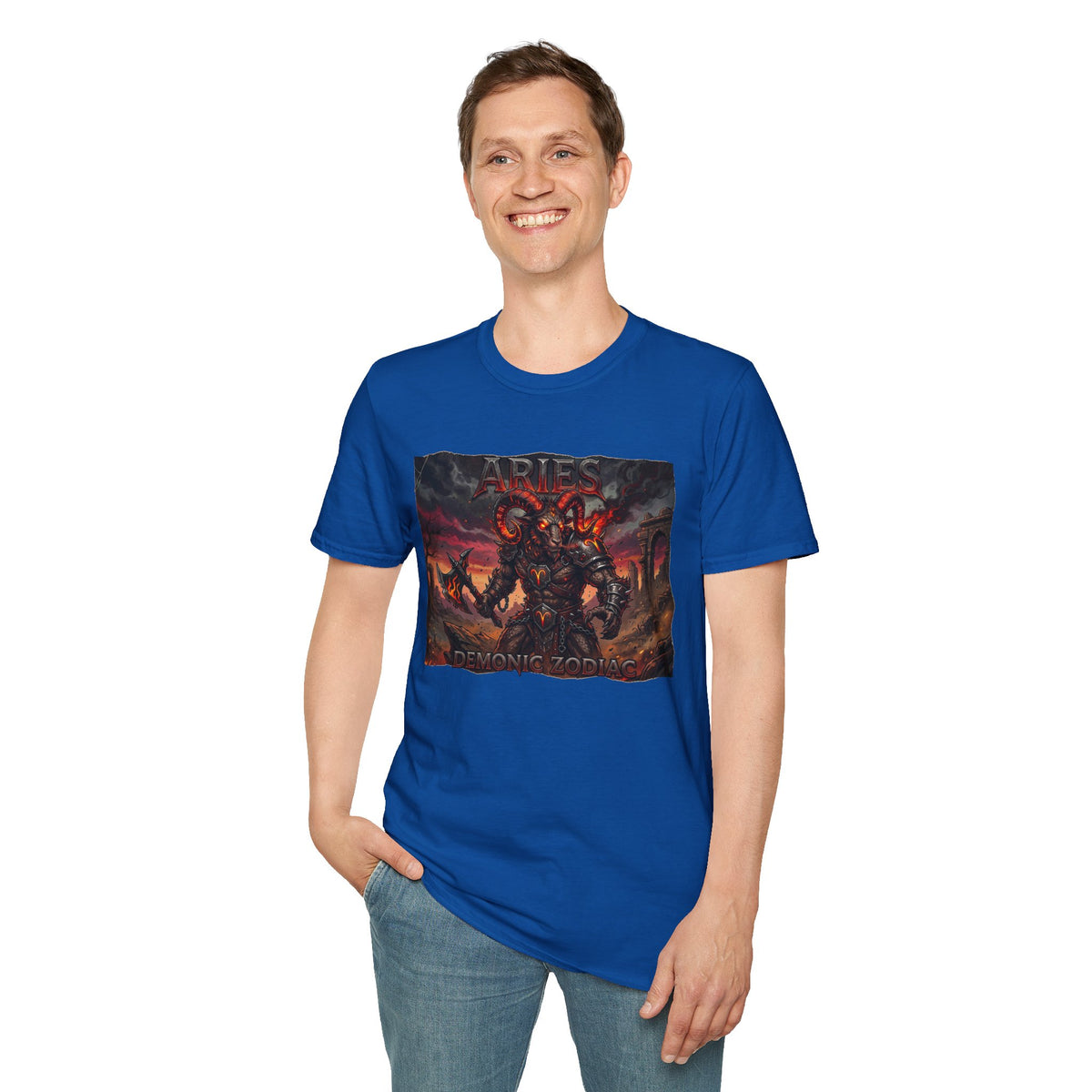 Aries Demon Warrior T-Shirt — Dark Mythic Zodiac Graphic Tee