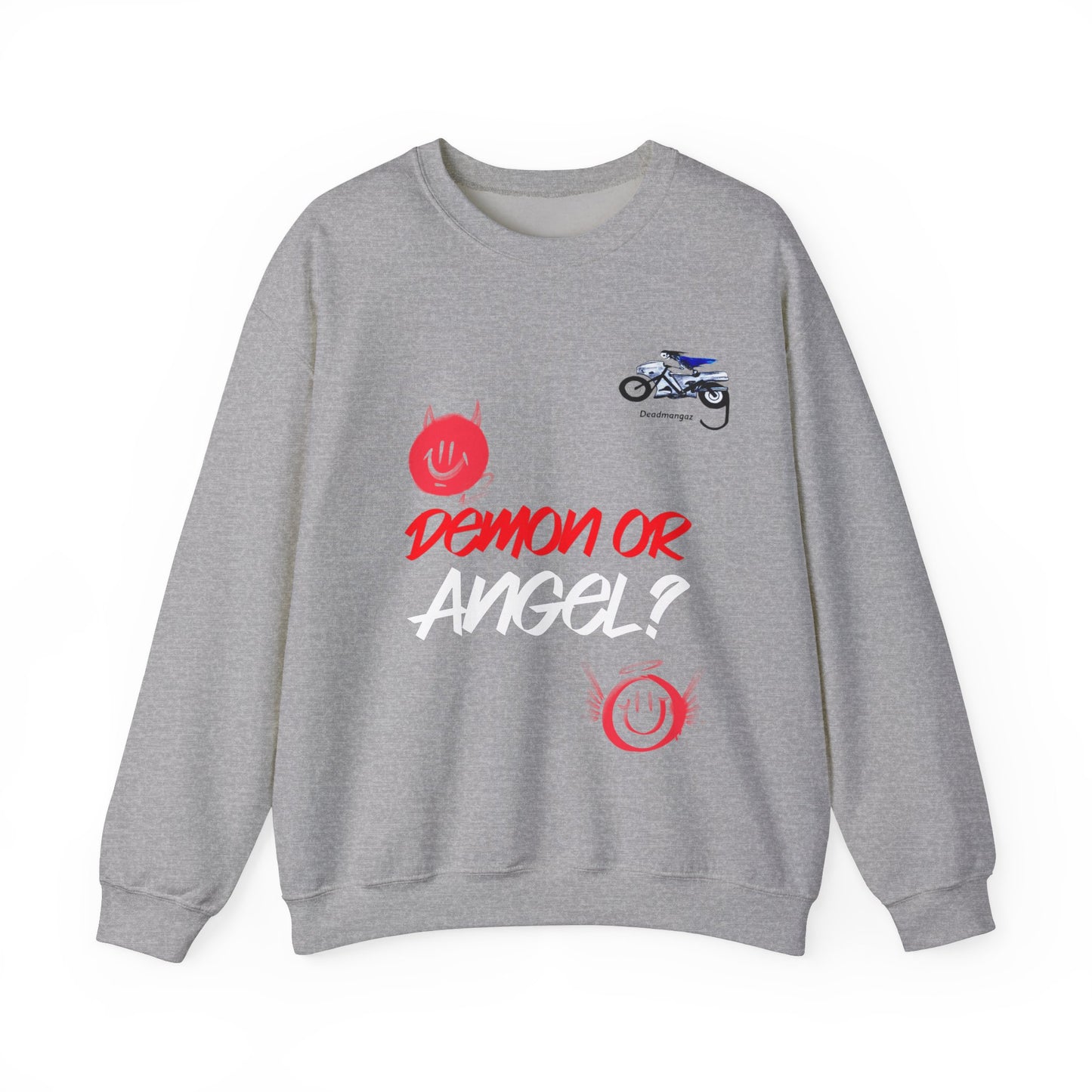 Demon or Angel? Unisex Heavy Blend™ Crewneck Sweatshirt - Fun Graphic Sweatshirt for Everyday Style