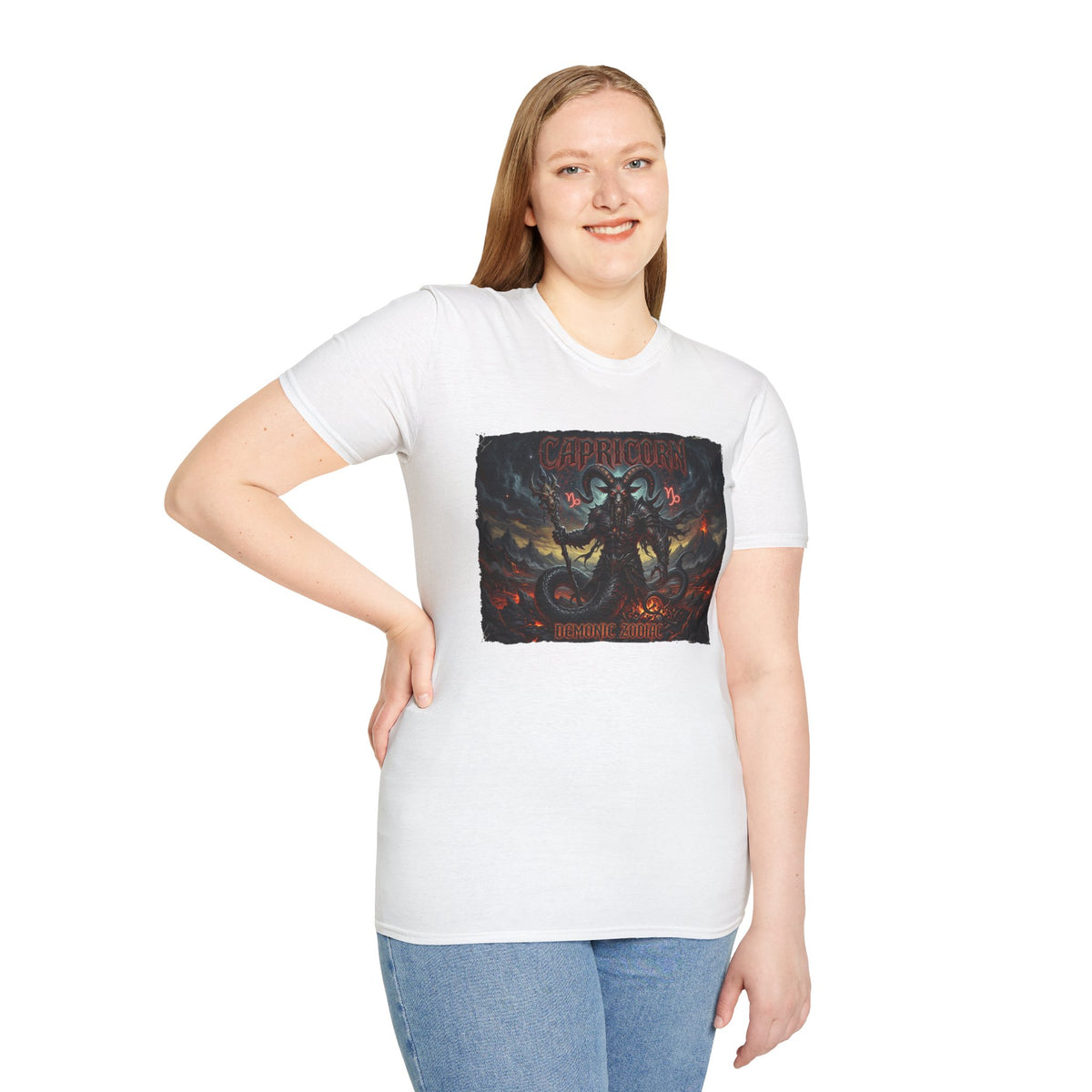 Capricorn Dark Goat Demon T‑Shirt — Gothic Zodiac Capricorn Tee