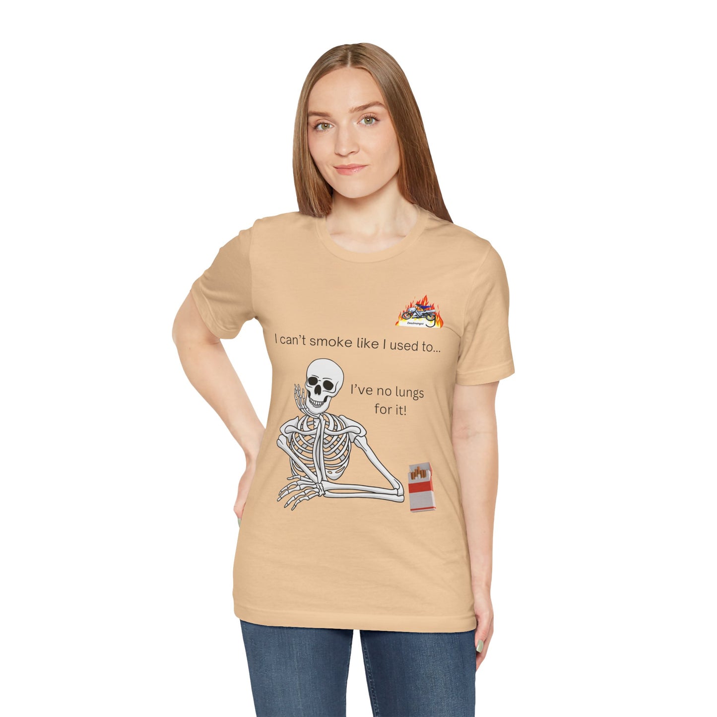 Funny Skeleton Graphic Tee - "I Can’t Smoke Like I Used To" Unisex Short Sleeve T-Shirt