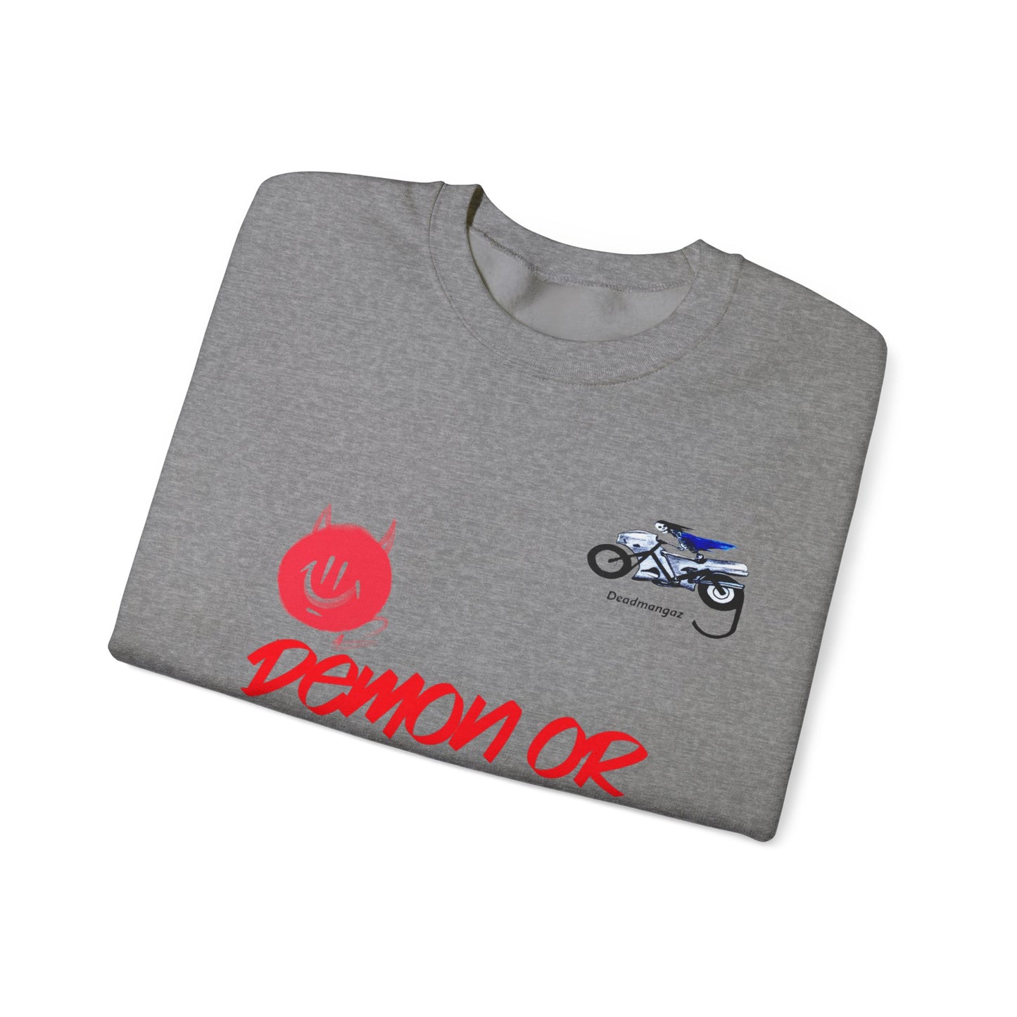Demon or Angel? Unisex Heavy Blend™ Crewneck Sweatshirt - Fun Graphic Sweatshirt for Everyday Style