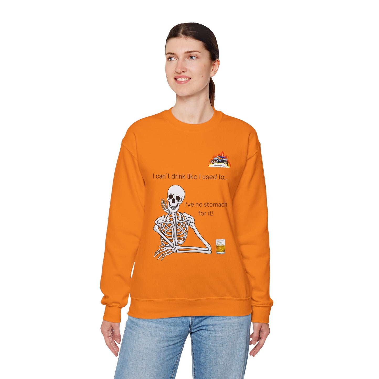 Funny Skeleton Drinking Sweatshirt - Unisex Crewneck for Halloween Celebrations