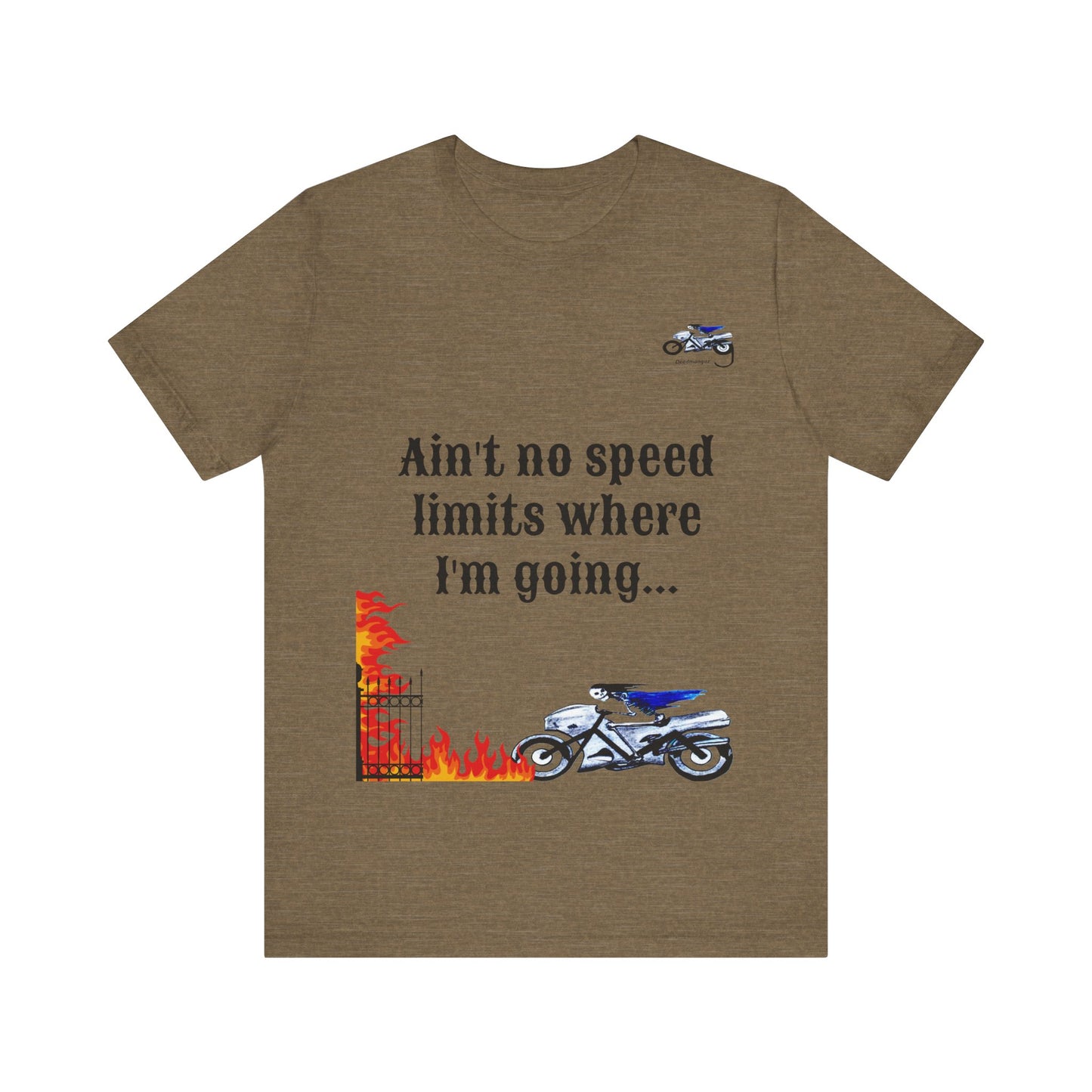 Motorcycle Adventure Graphic Tee - 'Ain't No Speed Limits' Unisex Short Sleeve Shirt