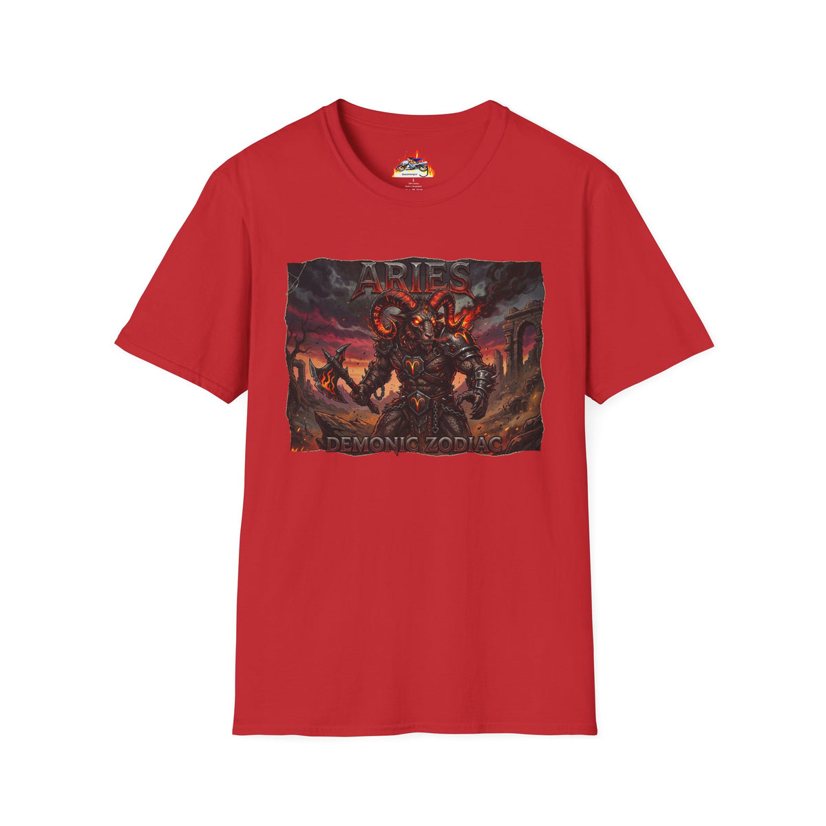 Aries Demon Warrior T-Shirt — Dark Mythic Zodiac Graphic Tee