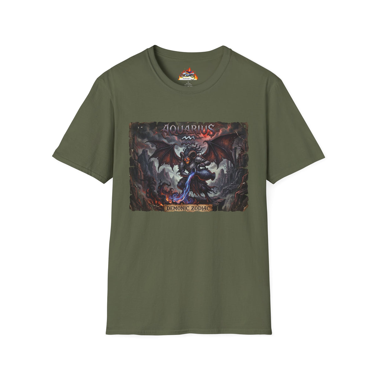 Aquarius Demon Art T-Shirt — Gothic Zodiac Graphic Tee