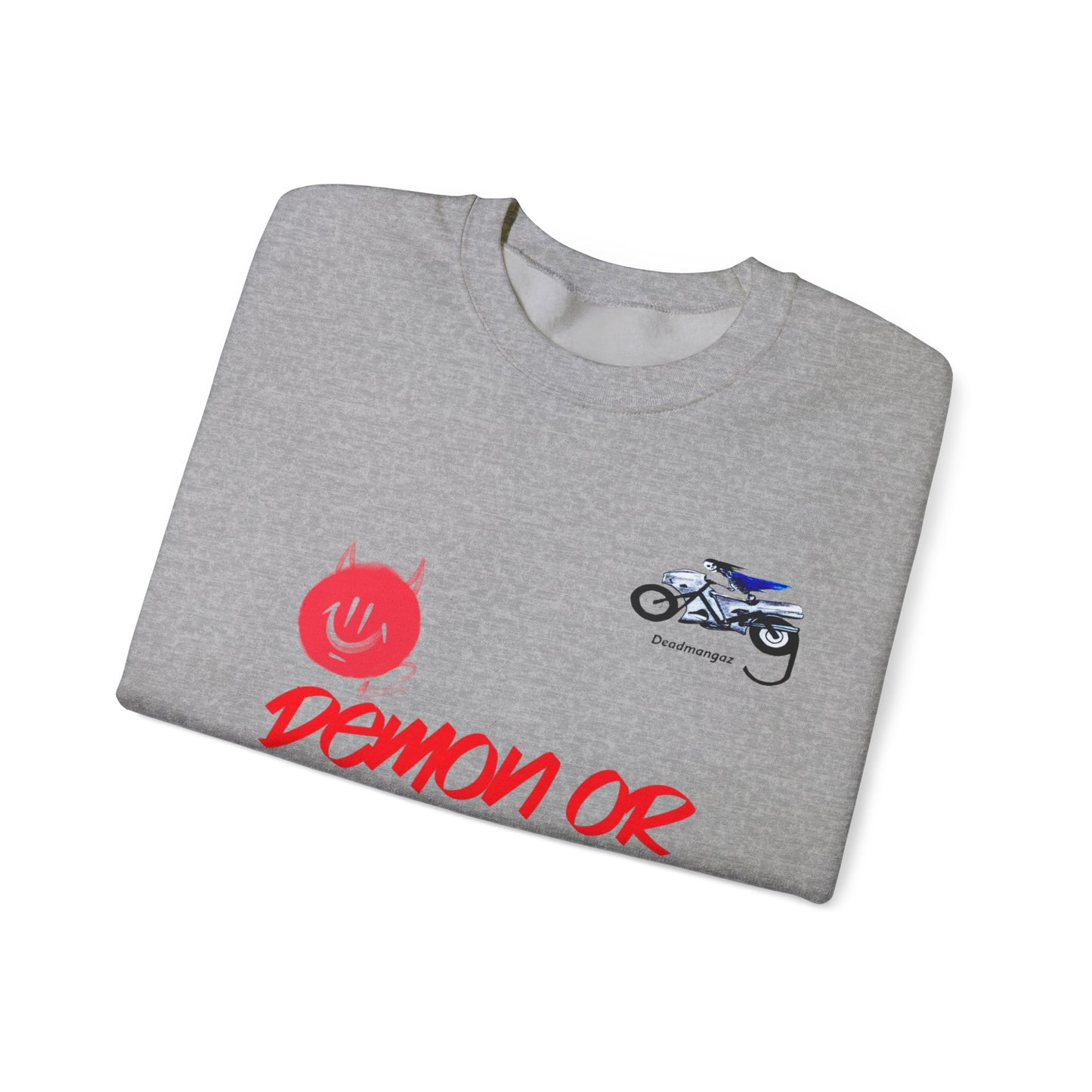 Demon or Angel? Unisex Heavy Blend™ Crewneck Sweatshirt - Fun Graphic Sweatshirt for Everyday Style