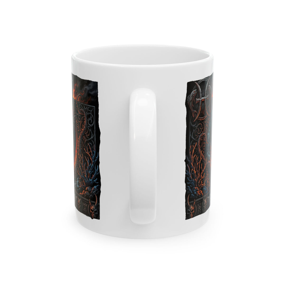 Dark Fantasy Pisces Mug — Gothic Creature Ceramic Coffee Cup (11oz/15oz)