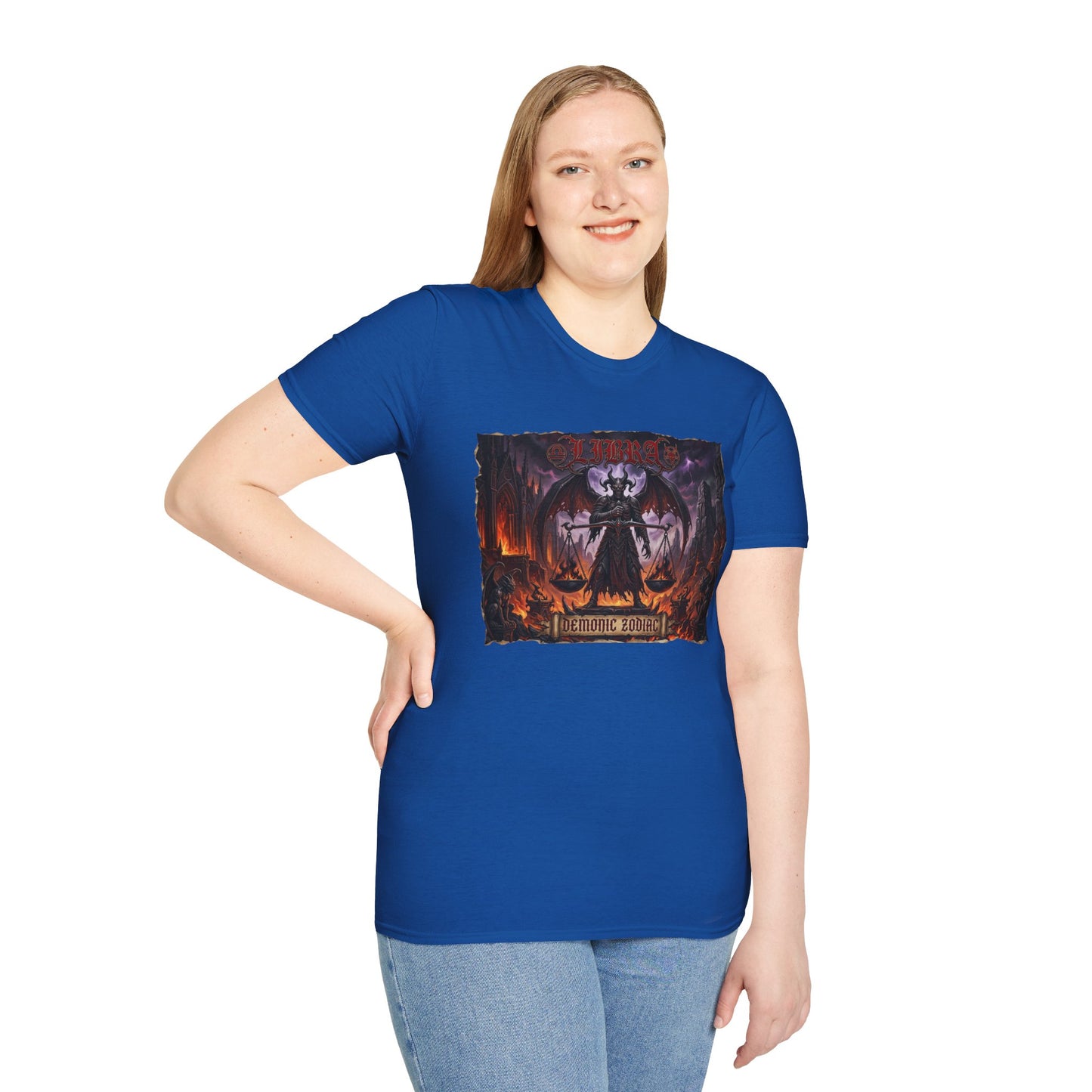 Gothic Demon Libra T-Shirt — Dark Fantasy Angel of Justice Graphic Tee