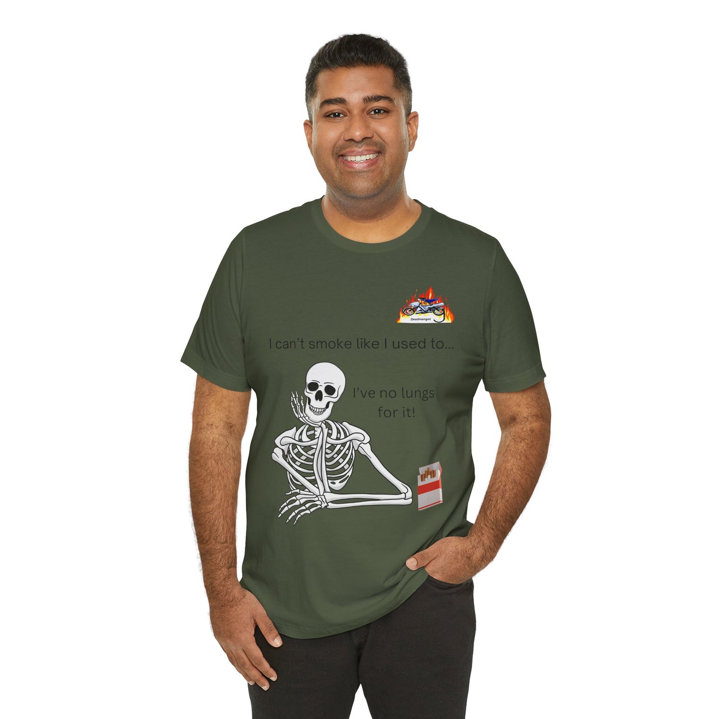 Funny Skeleton Graphic Tee - "I Can’t Smoke Like I Used To" Unisex Short Sleeve T-Shirt