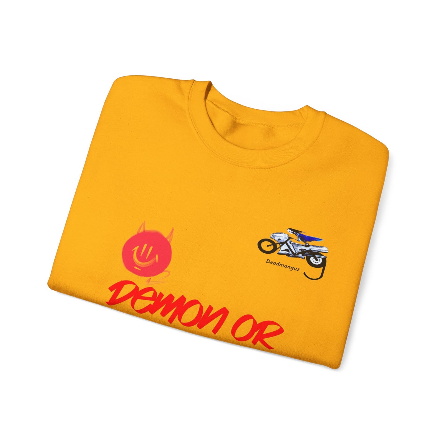 Demon or Angel? Unisex Heavy Blend™ Crewneck Sweatshirt - Fun Graphic Sweatshirt for Everyday Style