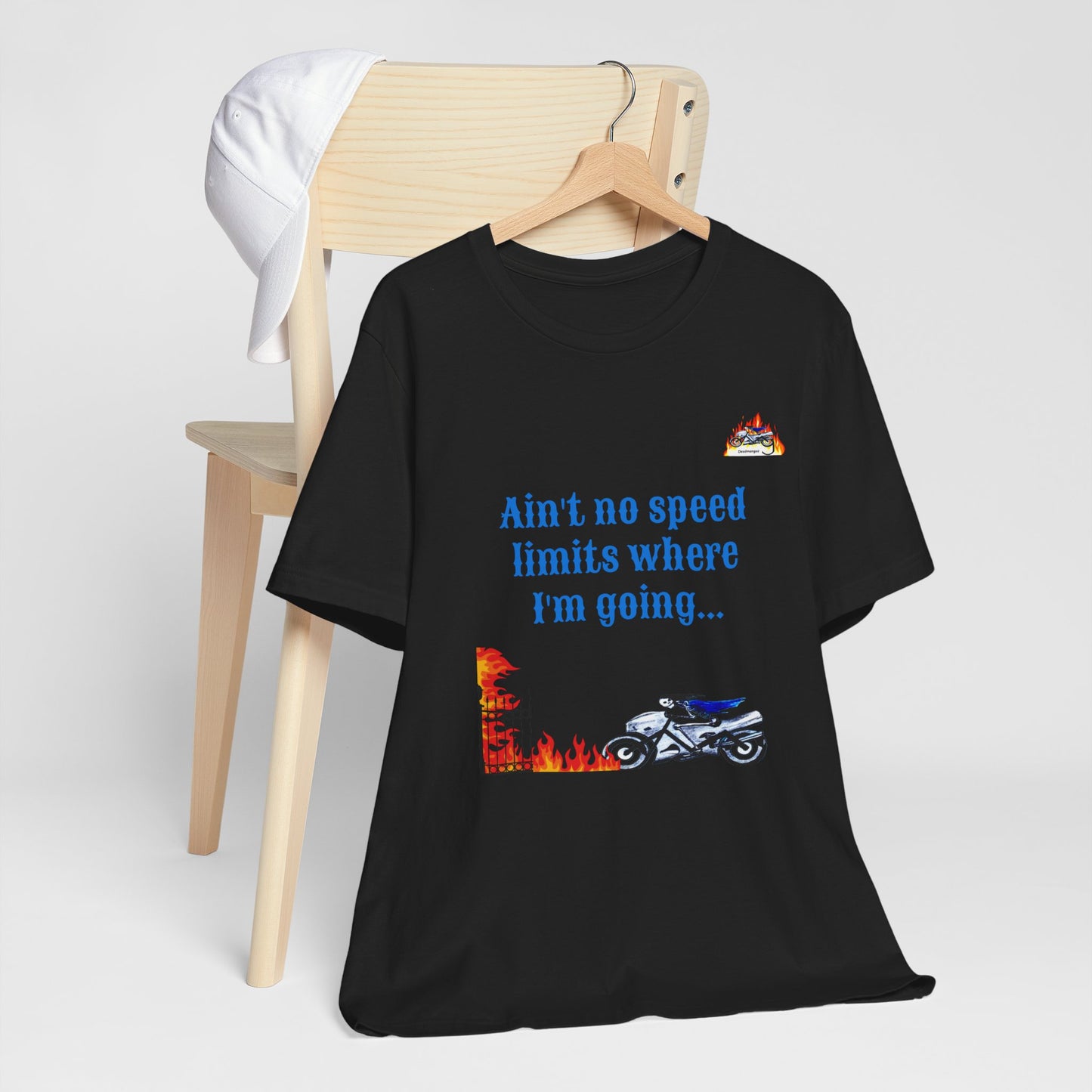 Ain't No Speed Limits Graphic Tee - Unisex Jersey Short Sleeve Shirt for Motorbike Lovers