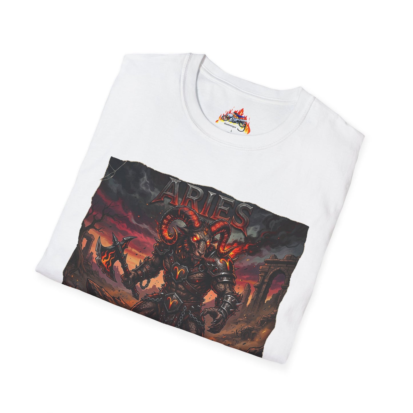 Aries Demon Warrior T-Shirt — Dark Mythic Zodiac Graphic Tee