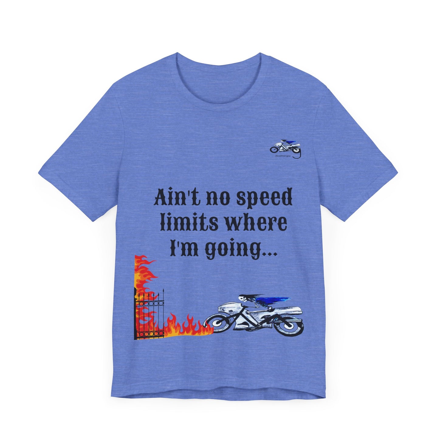 Motorcycle Adventure Graphic Tee - 'Ain't No Speed Limits' Unisex Short Sleeve Shirt