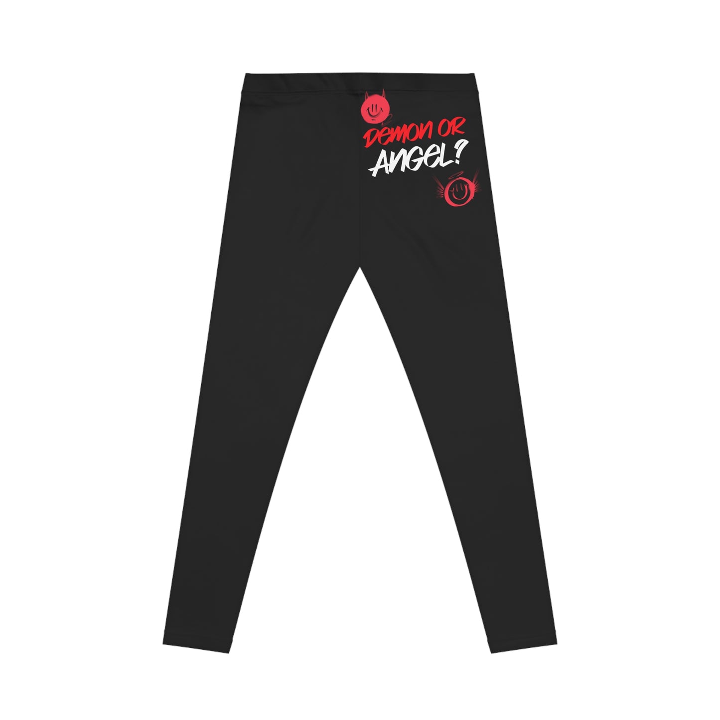Demon or Angel? Women's Black Graphic Leggings