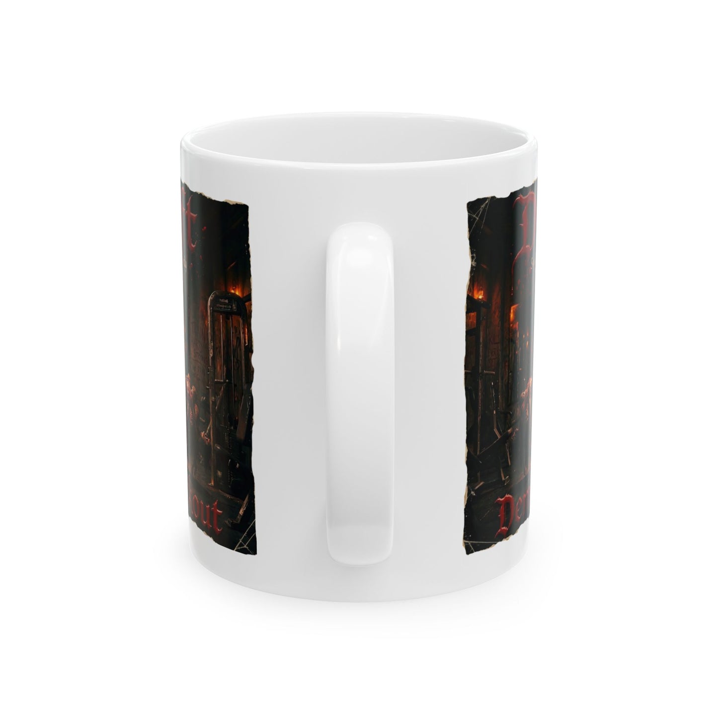 Demonic Gym Ceramic Mug (11oz & 15oz) — Dark Workout Art Coffee Cup