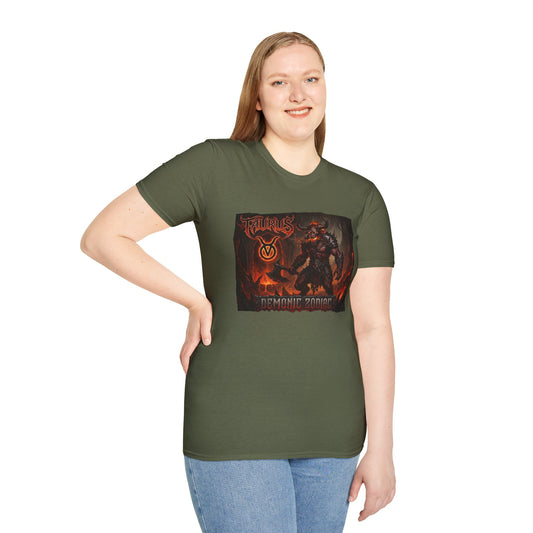 Taurus Demon T‑Shirt — Fiery Demon Warrior Astrology Tee