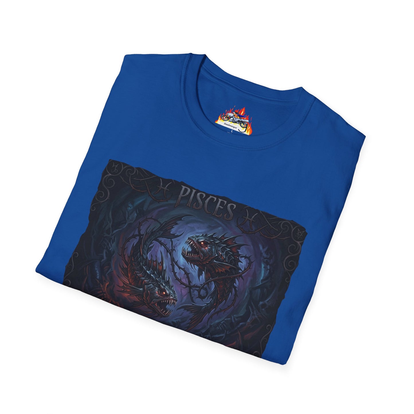 Pisces Zodiac T-Shirt — Dark Mythic Fish Astrology Tee