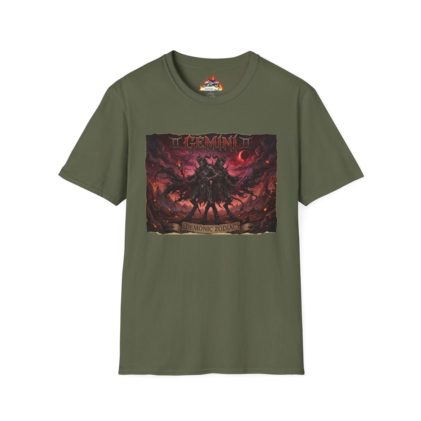 Gemini Zodiac Graphic T-Shirt — Dark Mythic Astrological Design