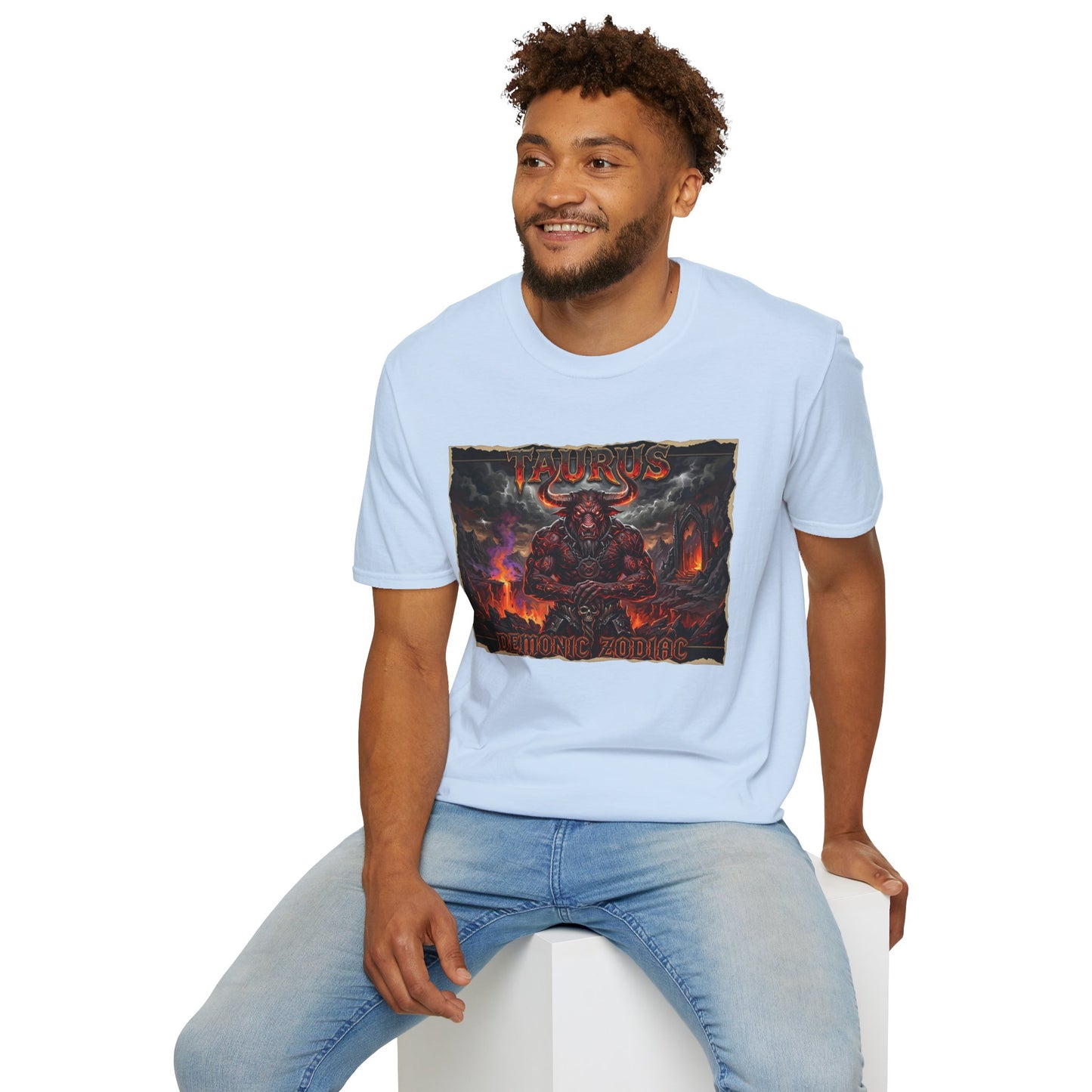 Taurus Demon T‑Shirt — Fiery Mythic Bull Illustration