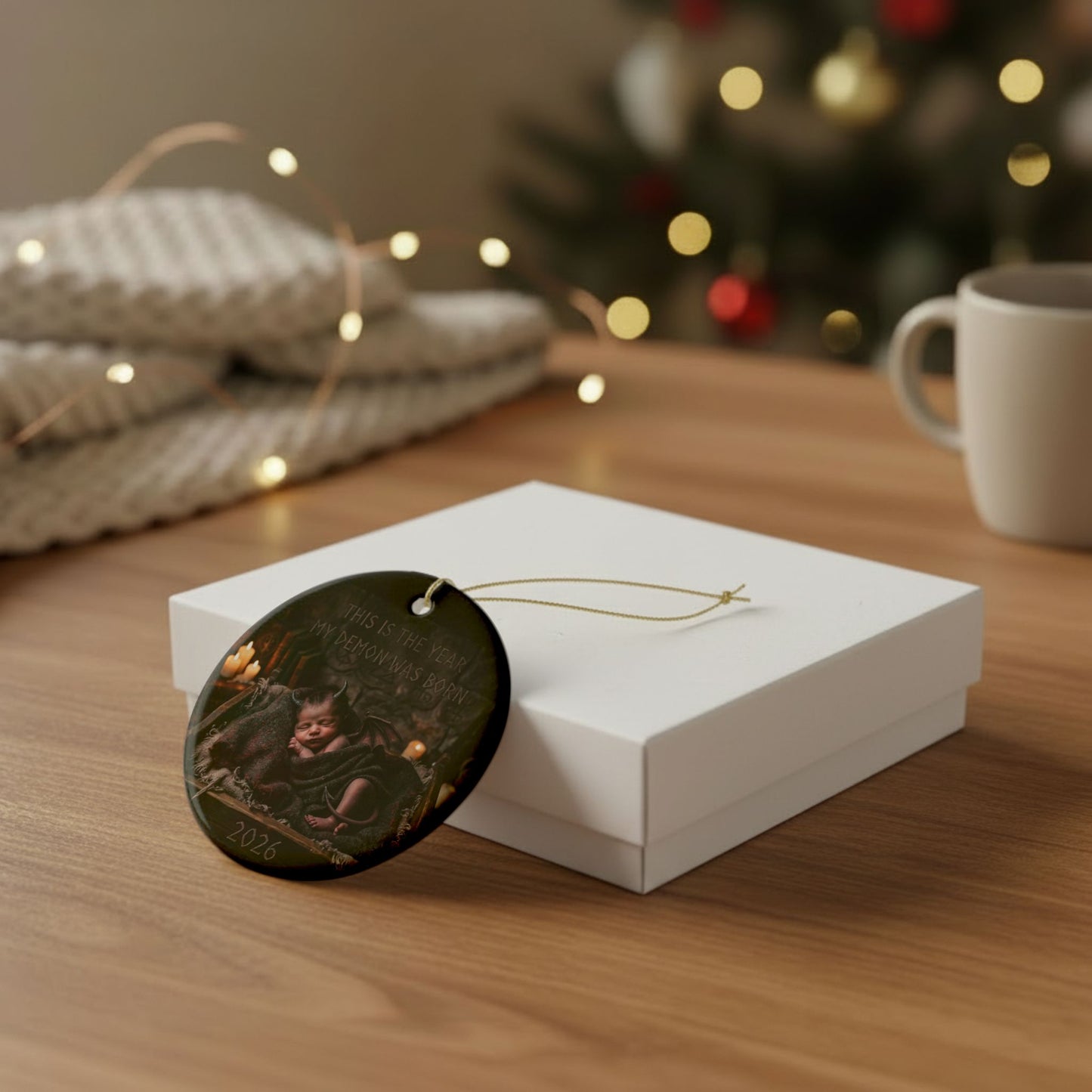 Ceramic Ornament — This Is The Year My Demon Was Born 2026