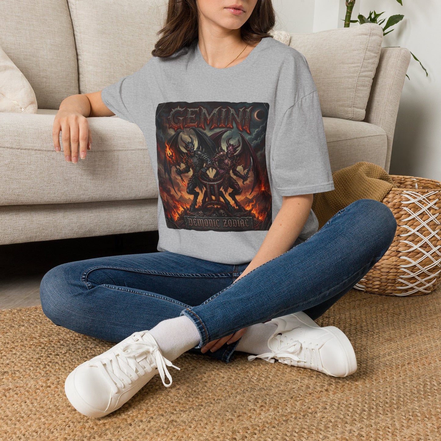 Gemini Zodiac T-Shirt — Dark Demon Twins Astrology Tee