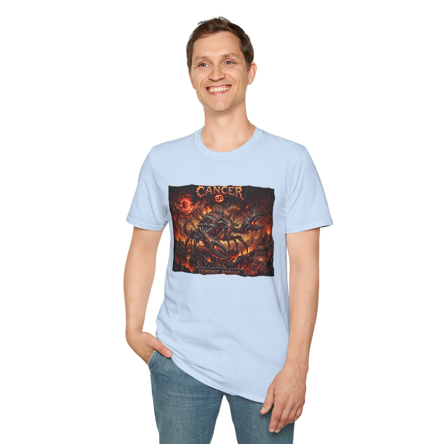 Cancer Zodiac T‑Shirt — Dark Fiery Demon Astrology Tee