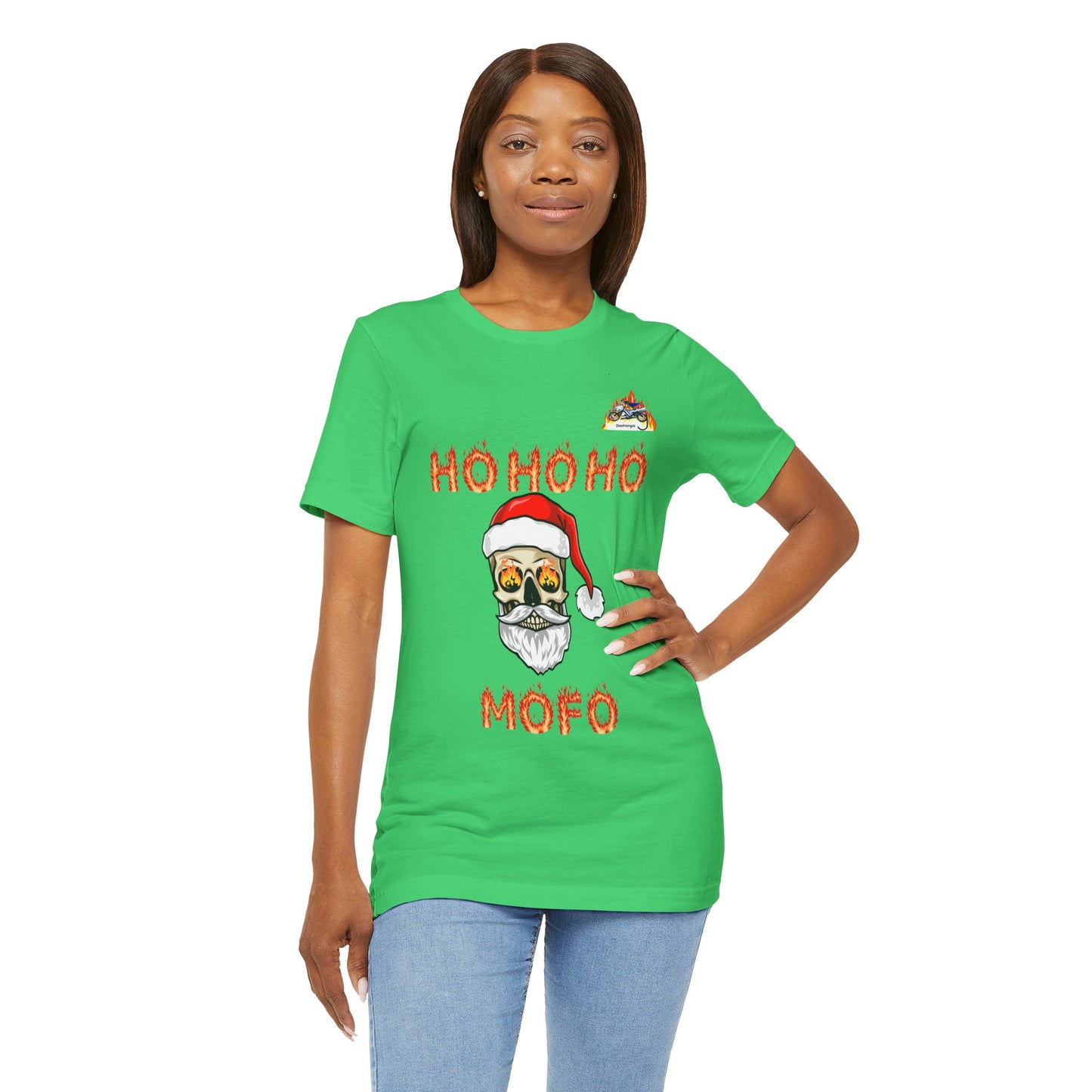 Funny Christmas Skull Unisex Tee - "Ho Ho Ho Mofo"