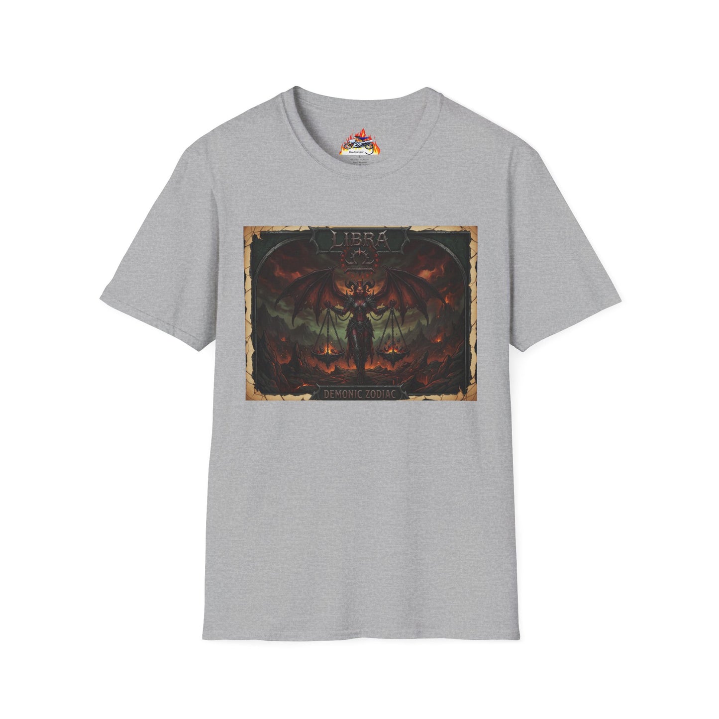 Demon Zodiac Graphic T‑Shirt — Dark Fantasy Libra Design
