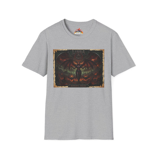 Demon Zodiac Graphic T‑Shirt — Dark Fantasy Libra Design