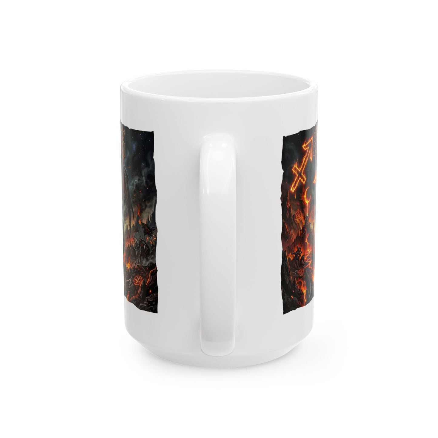 Demonic Sagittarius Ceramic Mug (11oz/15oz) — Demon & Inferno Art Coffee Cup