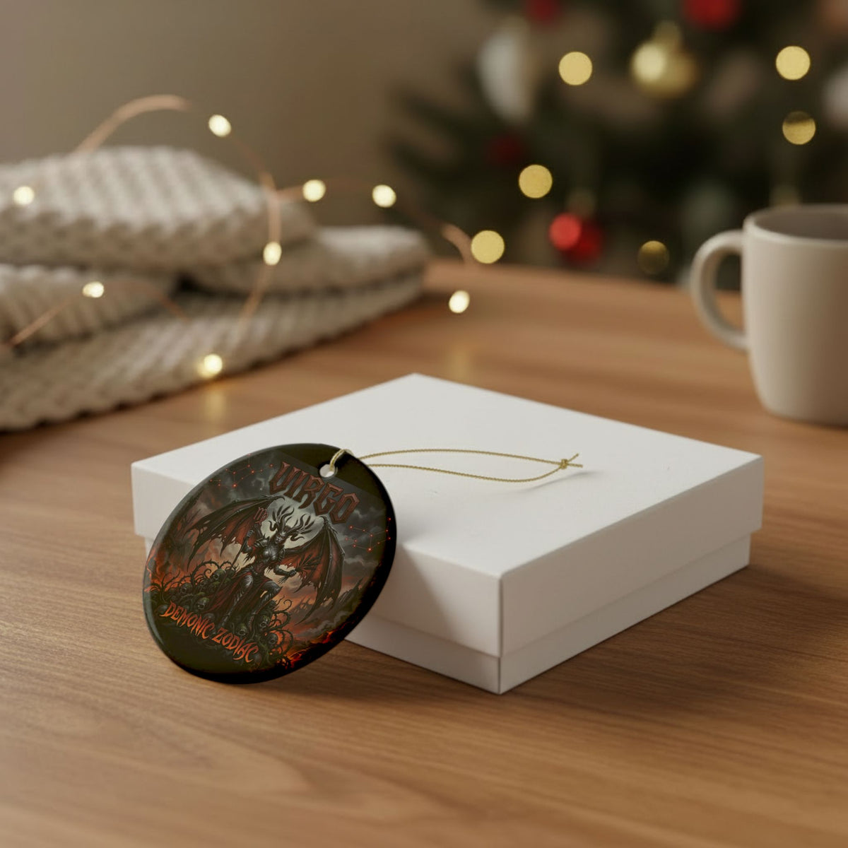 Virgo Demonic Zodiac Ceramic Ornament — Gothic Astrology Décor