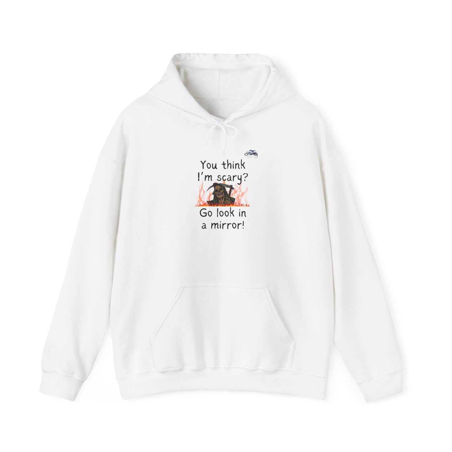 Funny Unisex Hooded Sweatshirt - "You Think I'm Scary?" - Playful Gift for Halloween & Everyday Wear