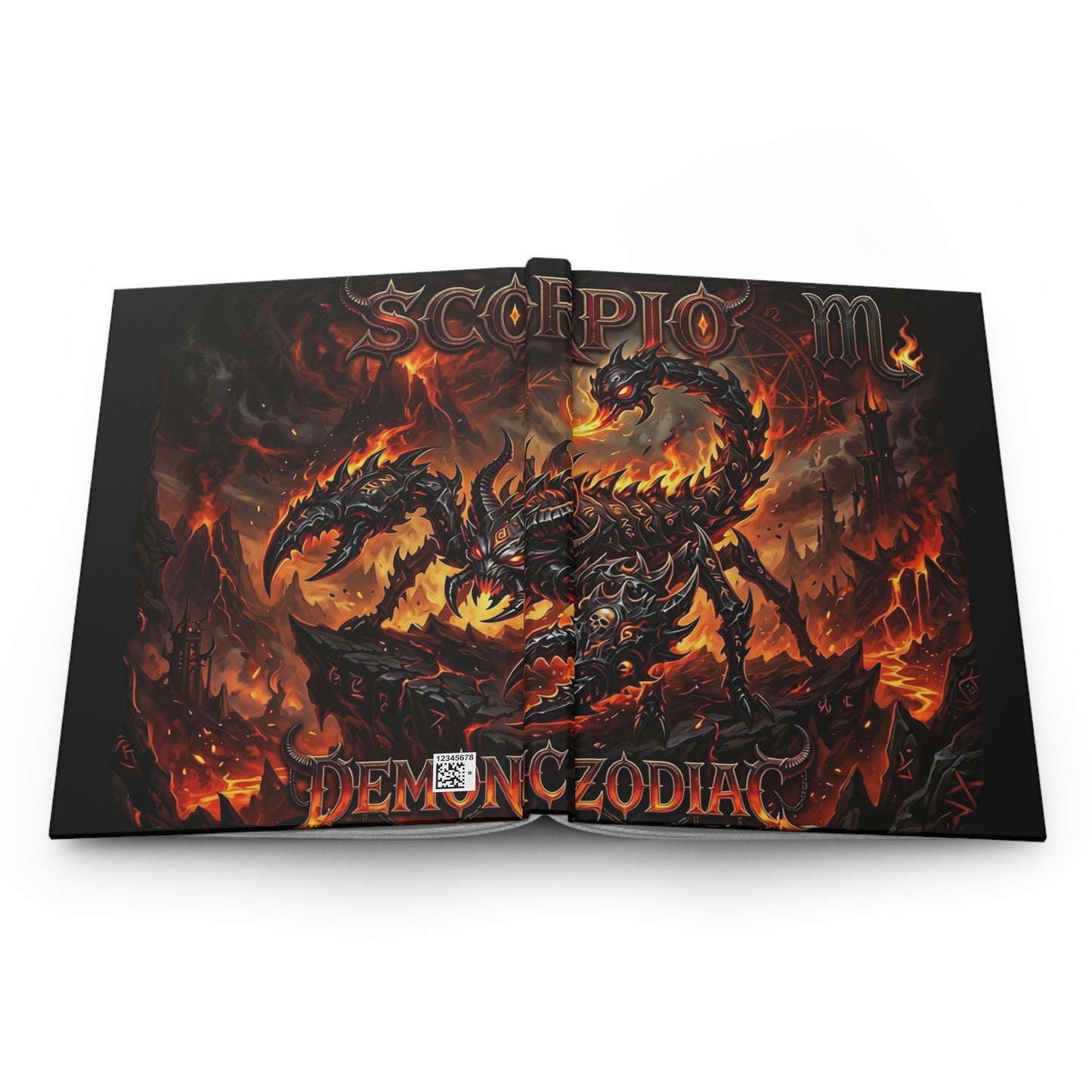 Scorpion Zodiac Hardcover Journal — Fiery Demon Scorpion Lined Notebook