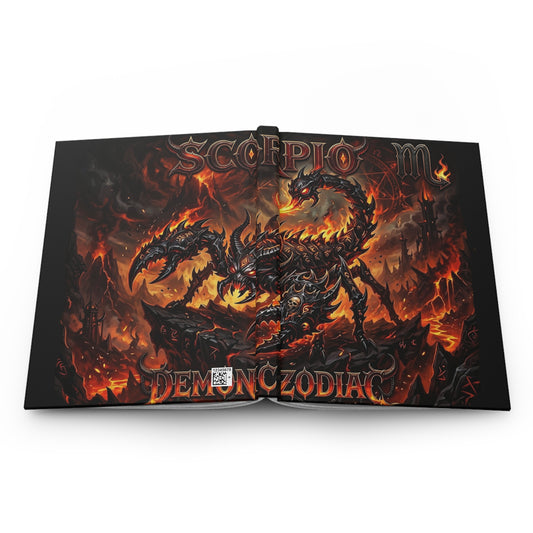 Scorpion Zodiac Hardcover Journal — Fiery Demon Scorpion Lined Notebook