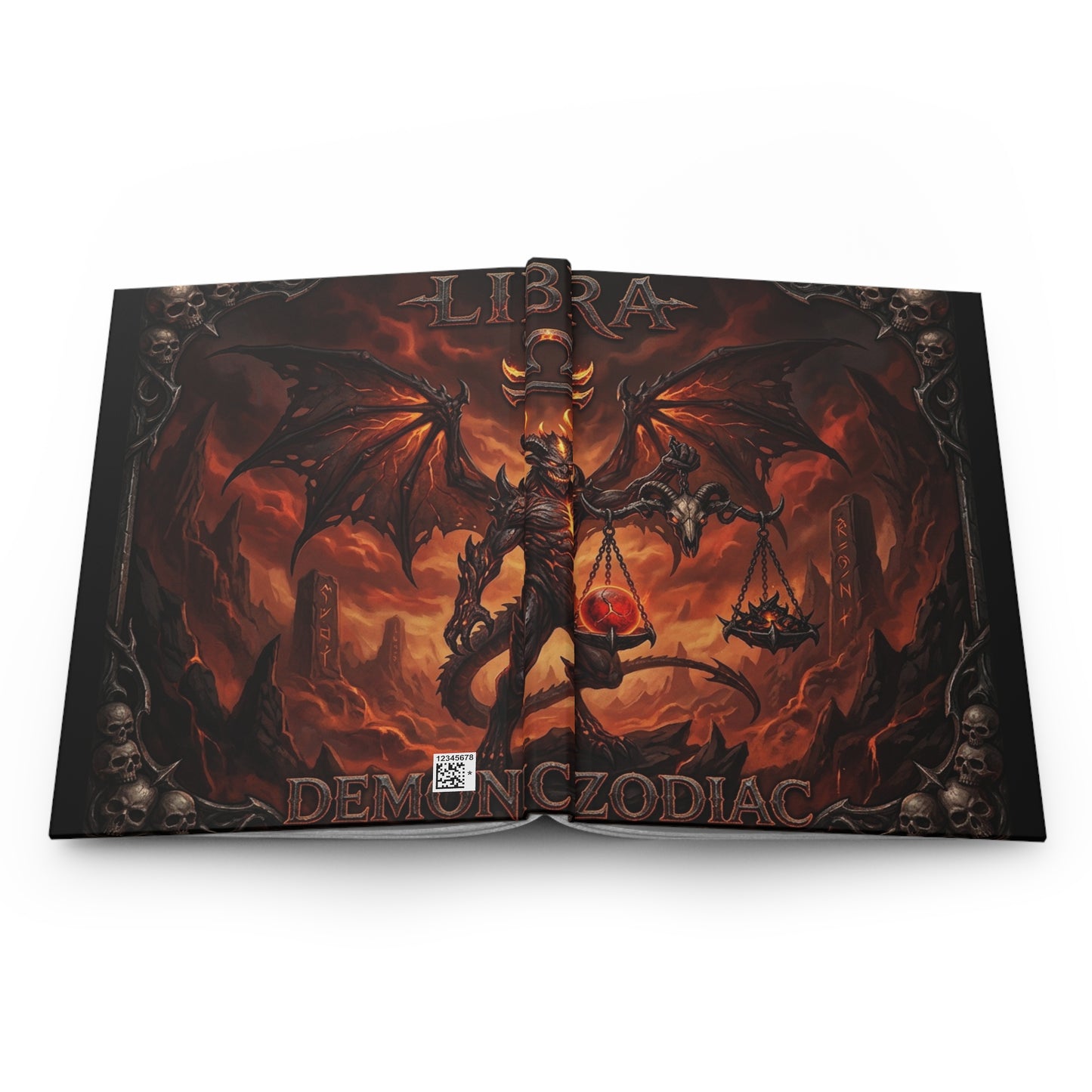 Libra Demon Zodiac Hardcover Journal — Dark Fantasy Lined Notebook